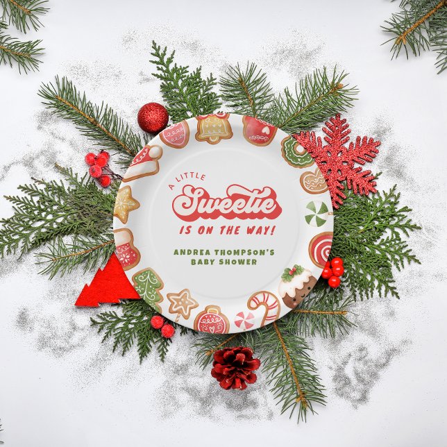 Gingerbread Little Sweetie Christmas Baby Shower Pappteller (Von Creator hochgeladen)