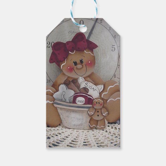 Gingerbread Mama Backkochteletikett Geschenkanhänger (Vorderseite)