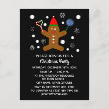 Gingerbread Man #2 Einladung Postkarte