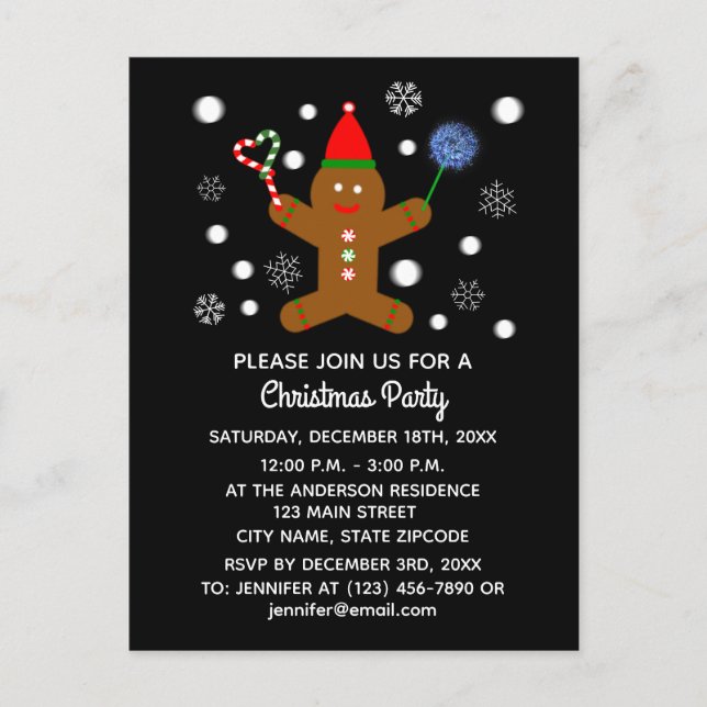 Gingerbread Man #2 Einladung Postkarte (Vorderseite)