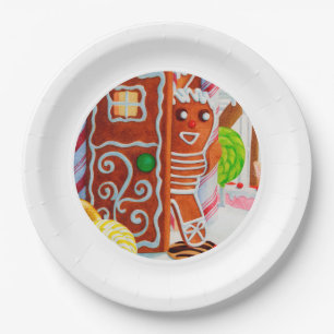 GINGERBREAD MAN 9" Round Paper Teller