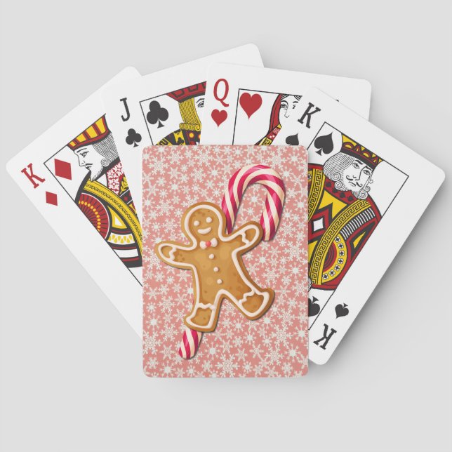 Gingerbread Man and Candy Cane Art  Spielkarten (Rückseite)