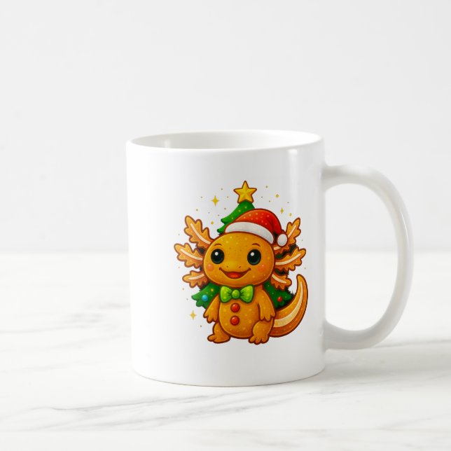 Gingerbread Man Axolotl Weihnachtsmannmütze Weihna Kaffeetasse (Rechts)