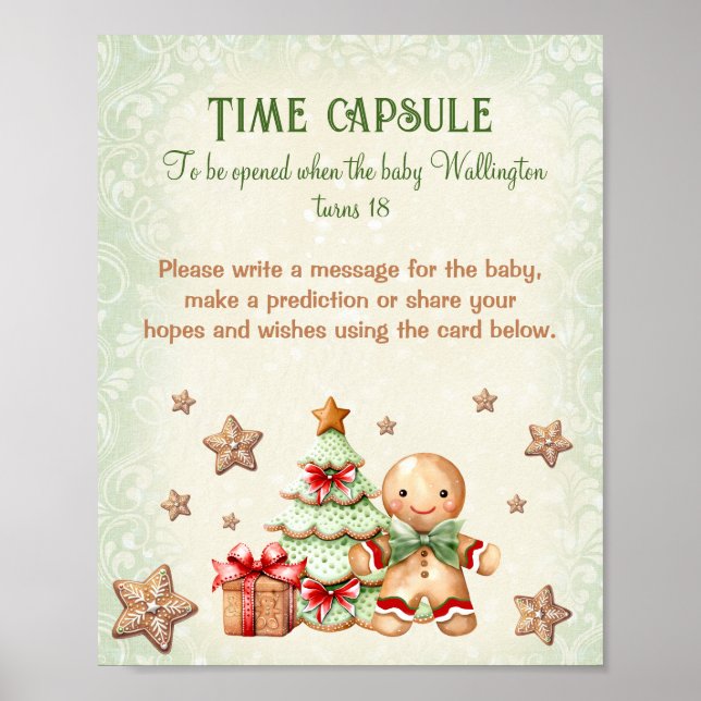 Gingerbread Man Baby Dusche Zeitschrift Kapsel Zei Poster (Vorne)