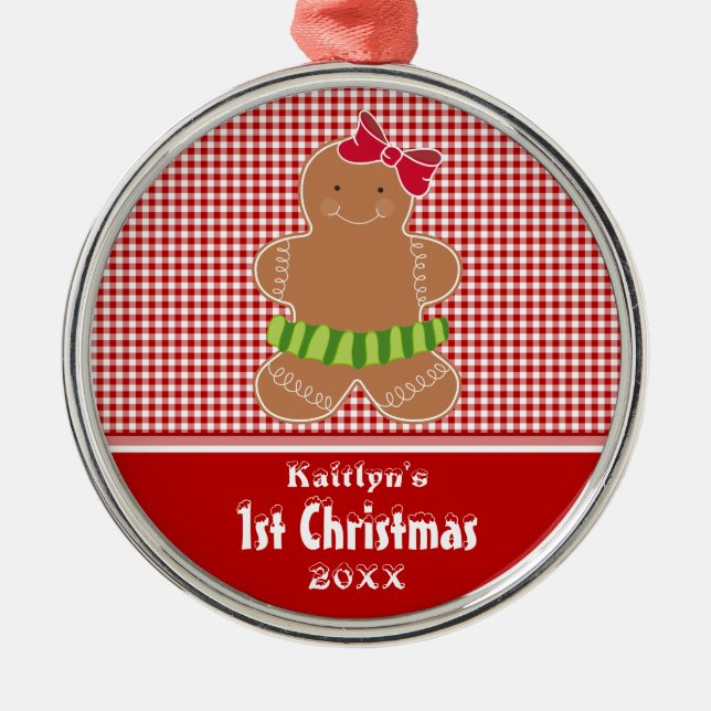Gingerbread Man Baby's First Christmas Ornament (Vorne)
