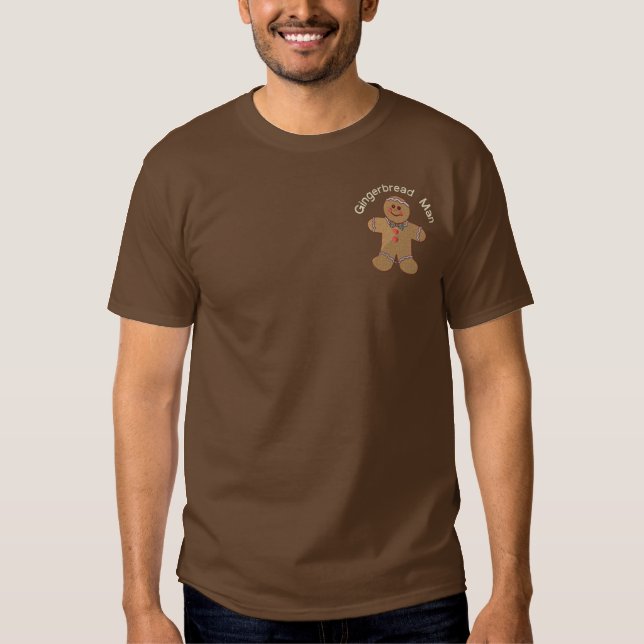 Gingerbread Man Besticktes T-Shirt (Vorderseite)