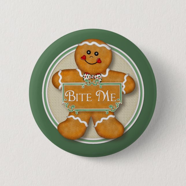 Gingerbread Man - Bite Me Button (Vorderseite)