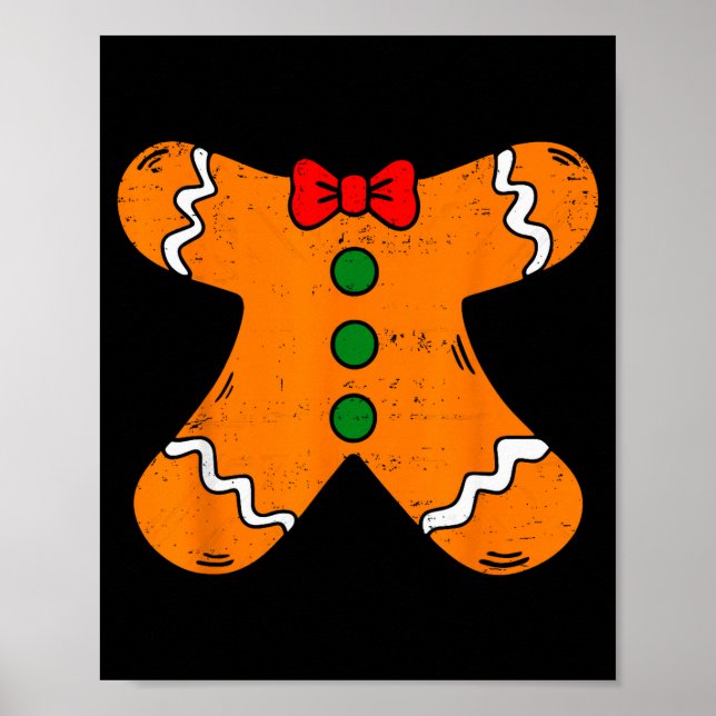 Gingerbread Man Body Costume For Halloween Or Chri Poster (Vorne)