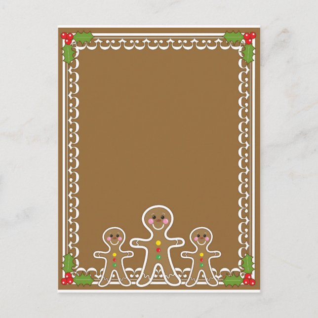 Gingerbread Man Border Postkarte (Vorderseite)
