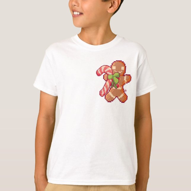 GingerBread man, candy camera, Pixel Art  T-Shirt (Vorderseite)