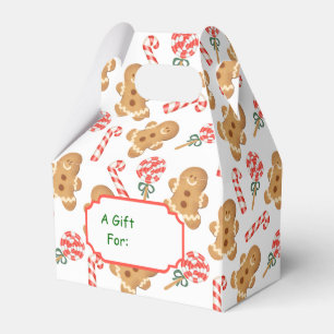 Gingerbread Man Candy Cane Weihnachtsmuster Geschenkschachtel