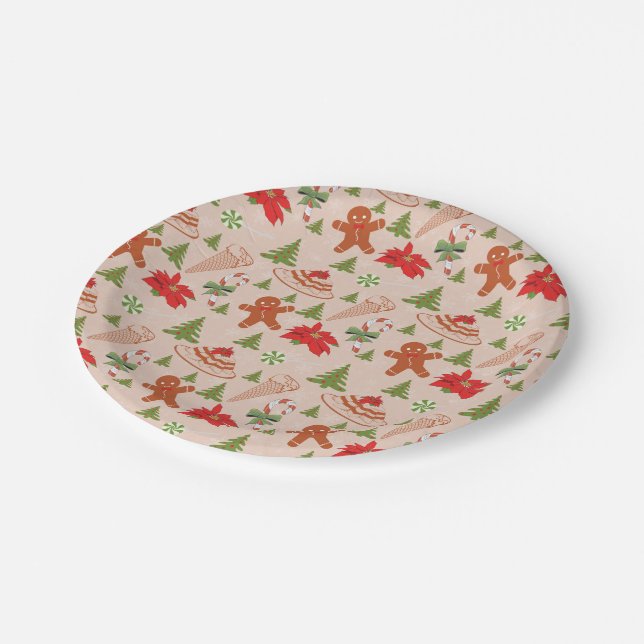 Gingerbread Man, Candy mints and ice cream Pappteller (Schrägansicht)