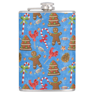Gingerbread Man, Candy und Lollipop Flachmann