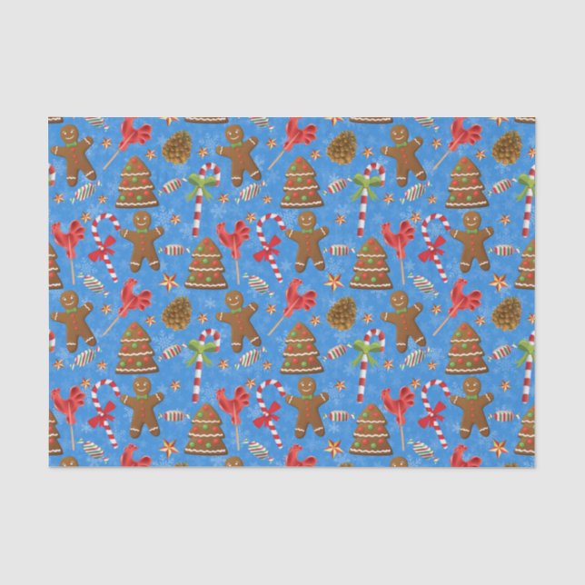 Gingerbread Man, Candy und Lollipop Seidenpapier (Vorderseite)