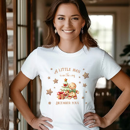 Gingerbread Man Christmas Baby Ankündigung Tri-Blend Shirt