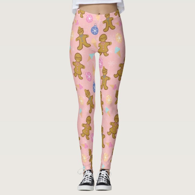 Gingerbread Man, Christmas balls Leggings (Vorderseite)