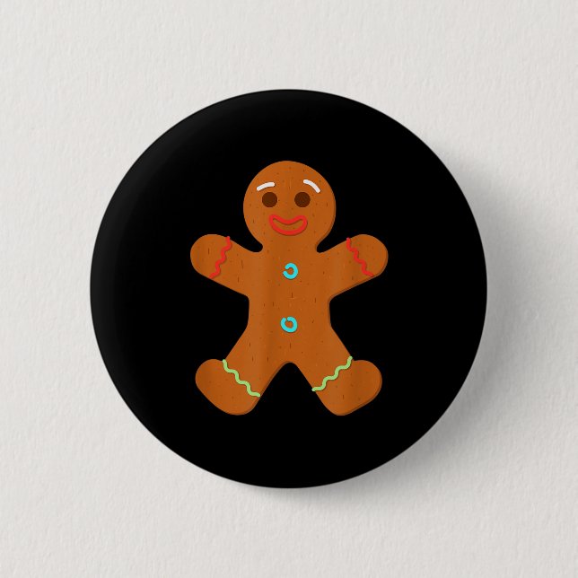 Gingerbread Man Christmas Cookie Baking  Button (Vorderseite)