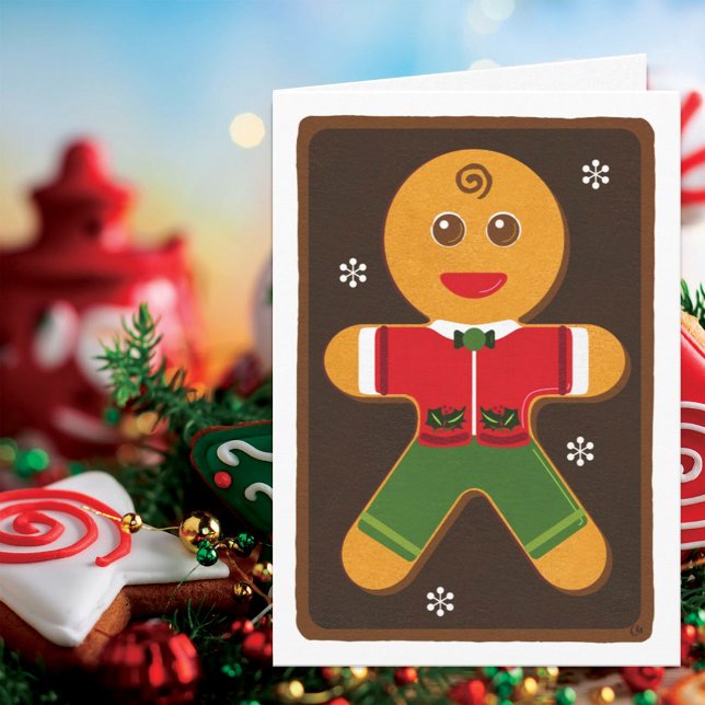 Gingerbread Man Christmas Cookie Blank Karte (Von Creator hochgeladen)