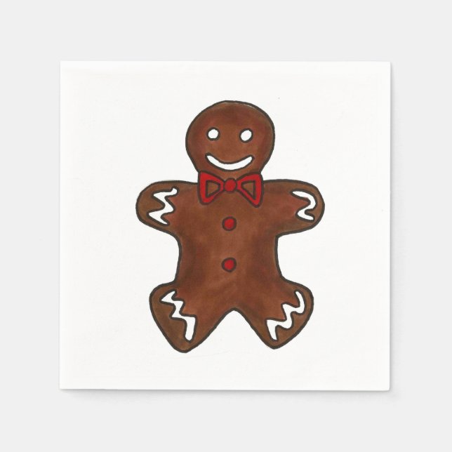 Gingerbread Man Christmas Cookie Napkins Serviette (Vorderseite)