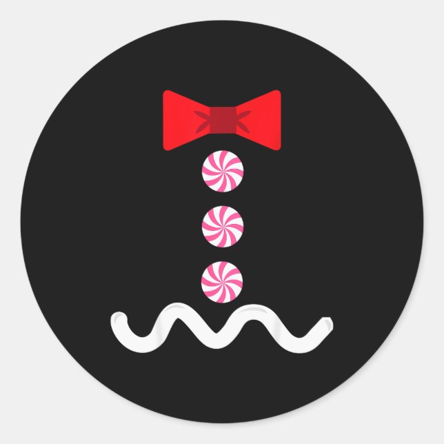 Gingerbread Man Christmas Costume Cookie Baking  Runder Aufkleber (Vorderseite)