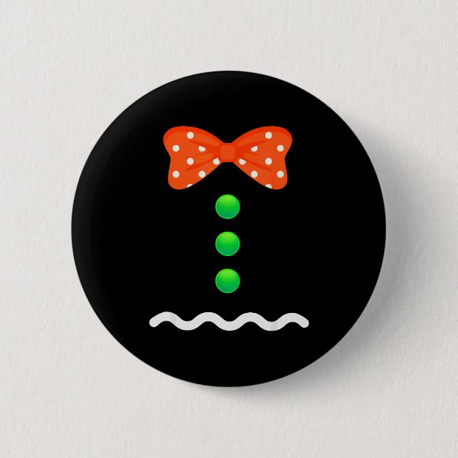 Gingerbread Man Christmas Costume For Kids &amp; A Button (Vorderseite)