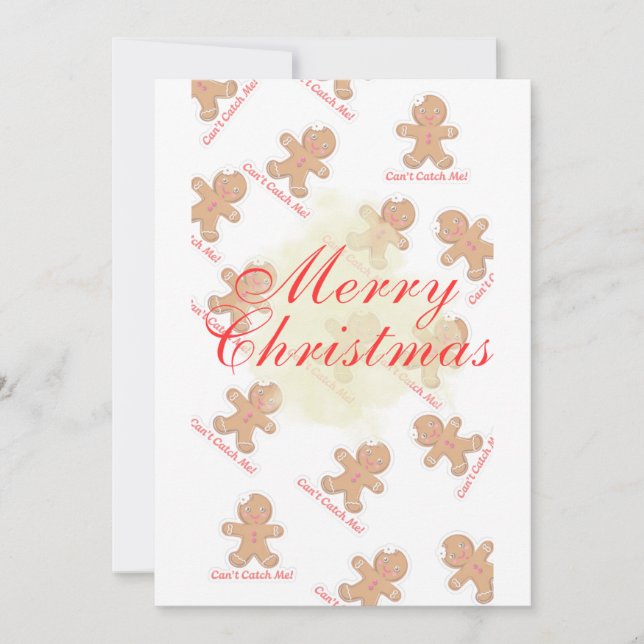 Gingerbread Man Christmas Feiertagskarte (Vorderseite)