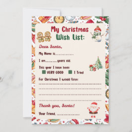Gingerbread Man Christmas Letter to Santa  Einladung