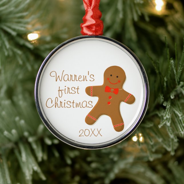 Gingerbread Man Christmas Ornament Aus Metall (Baum)