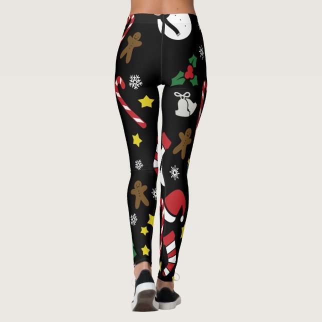 Gingerbread Man Christmas Party Leggings (Rückseite)