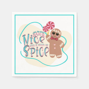 Gingerbread Man Christmas Party Napkins Serviette