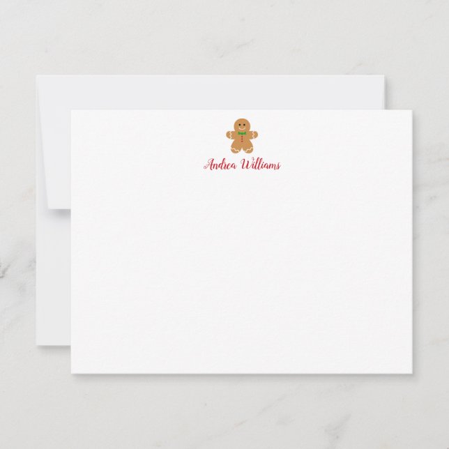 Gingerbread Man Christmas Personalisiert Stationer Mitteilungskarte (Vorderseite)
