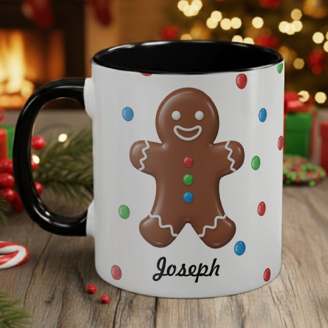 Gingerbread Man Christmas Polka Dot Holiday Tasse (Gingerbread Man Christmas Polka Dot Holiday Mug
)