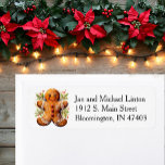 Gingerbread Man Christmas Rücksendeadresse<br><div class="desc">Gingerbread Man Personalize Rücksendeadresse</div>