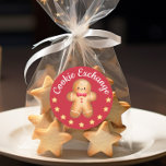 Gingerbread Man Christmas Runder Aufkleber<br><div class="desc">Red Frory Christmas Niedlich Gingerbread Man Classic Round Sticker.</div>