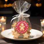 Gingerbread Man Christmas Runder Aufkleber<br><div class="desc">Red Frory Christmas Niedlich Gingerbread Man Classic Round Sticker.</div>