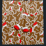 Gingerbread Man Christmas Santa Claus Duschvorhang<br><div class="desc">Niedliche und festliche Weihnachten,  Gingerbread Man Cookie mit Santa Claus Red Beanie und Stiefel Happy und lächelnd Vector Charakter abgeschieden auf weiß. Original Vector Hi Resolution/Hi Quality Grafik Design Copyright BluedarkArt TheChameleonArt.</div>