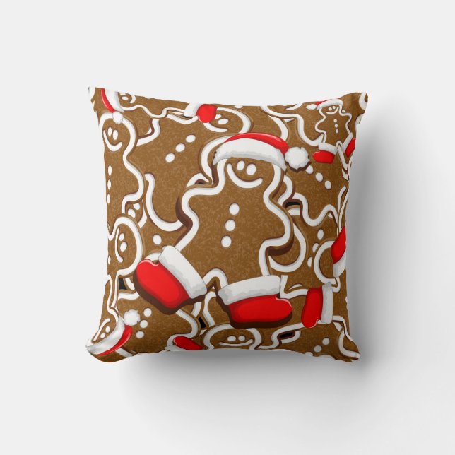 Gingerbread Man Christmas Santa Claus Kissen (Vorderseite)