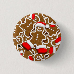 Gingerbread Man Christmas Santa Claus Throw Kissen Button