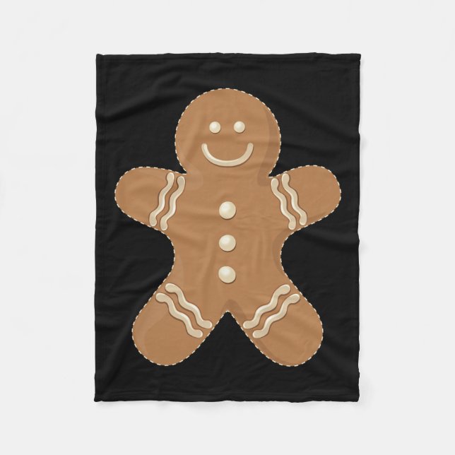 Gingerbread Man Cookie Biscuit Futter Weihnachten Fleecedecke (Vorderseite)
