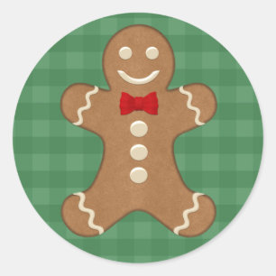 Gingerbread Man Cookie Holiday Runder Aufkleber