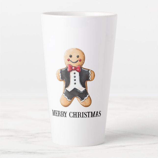 Gingerbread Man Cookie in Tuxedo Milchtasse (Vorderseite)