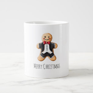 Gingerbread Man Cookie in Tuxedo Weihnachten Jumbo-Tasse