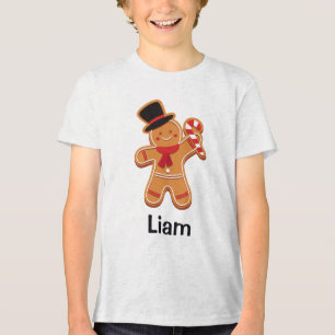 Gingerbread Man Cookie Personalisierter Name Tri-Blend Shirt