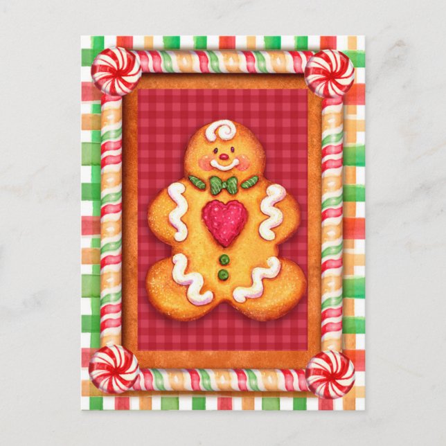 Gingerbread Man Cookie Postkarte (Vorderseite)