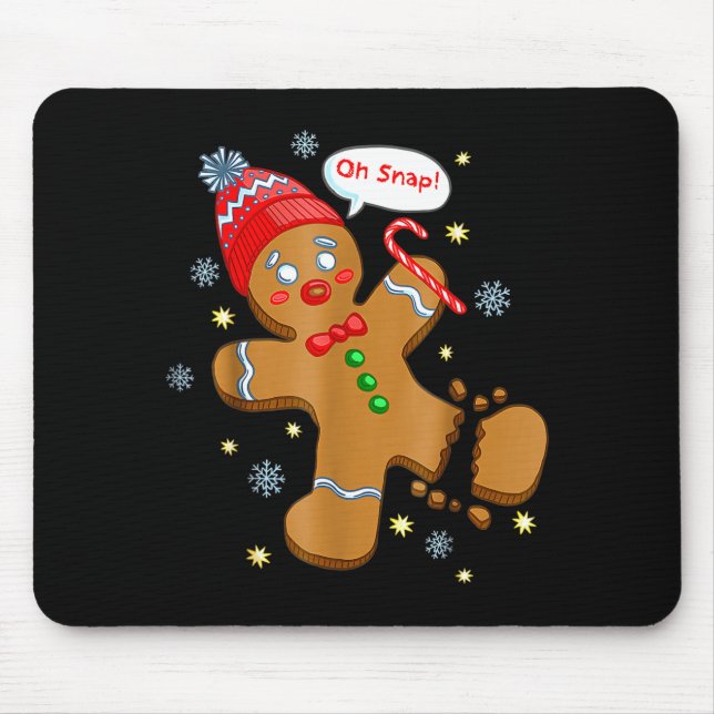 Gingerbread Man Cookie Ugly Sweater Oh Snap Christ Mousepad (Vorne)