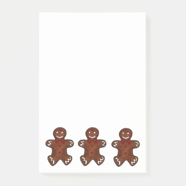 Gingerbread Man Cookie Weihnachten Post-its Post-it Klebezettel (Vorderseite)