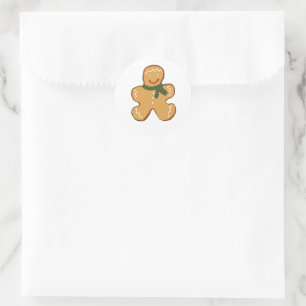 Gingerbread Man Cookie Weihnachtsdesign Runder Aufkleber