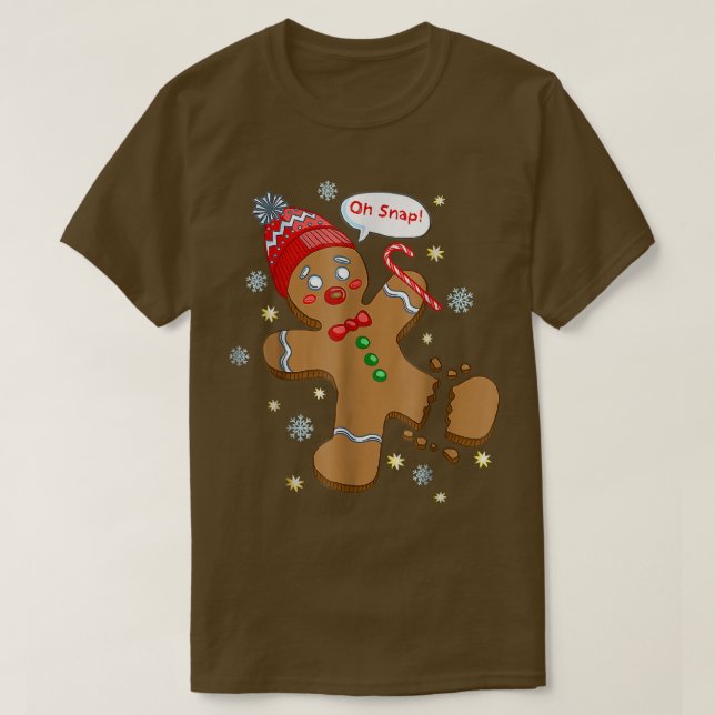 Gingerbread Man Cookie X-Mas Oh Snap Funny Niedlic T-Shirt (Design vorne)