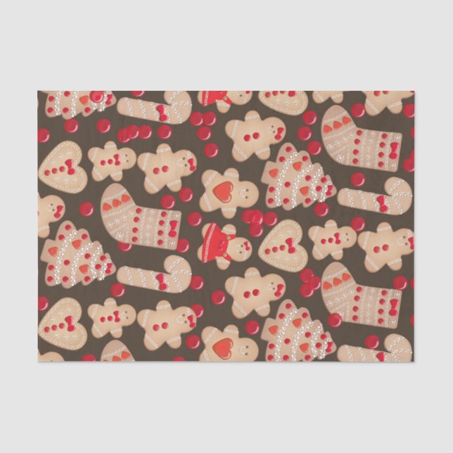 Gingerbread Man Cookies Holiday Cookies Fun Party Seidenpapier (Vorderseite)