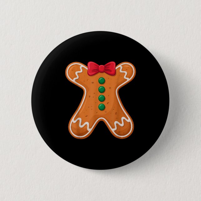 Gingerbread Man Costume Funny For Halloween Christ Button (Vorderseite)